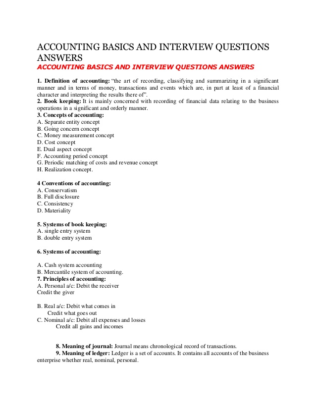 accounting objective questions and answers